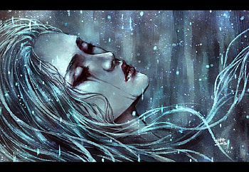 Sudden Illumination, white, digital, rain, white hair, snow, beautiful, woman HD wallpaper