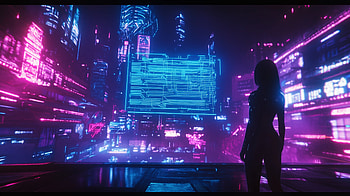 Futuristic Cyberpunk Hologram, cyberpunk, futuristic, hologram HD wallpaper