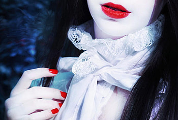 twist in my sobriety, pale, red, lips, girl, female HD wallpaper
