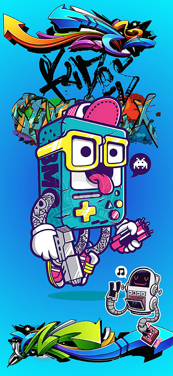 Graffiti, ff, modern, cartoon HD phone wallpaper