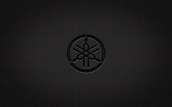 Yamaha carbon logo, , grunge art, carbon background, creative, Yamaha black logo, brands, Yamaha logo, Yamaha HD wallpaper