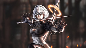 2b Nier Automata Blade Of Silence, nier-automata, games, artist, artwork, digital-art, video-games, deviantart HD wallpaper