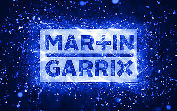 Martin Garrix dark blue logo, , dutch DJs, dark blue neon lights, creative, dark blue abstract background, Martijn Gerard Garritsen, Martin Garrix logo, music stars, Martin Garrix HD wallpaper
