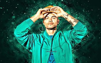 Guy Sebastian, , turquoise neon lights, australian singer, music stars, Guy Theodore Sebastian AM, australian celebrity, Guy Sebastian HD wallpaper
