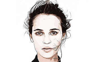 Alicia Vikander, , vector art, Alicia Vikander drawing, creative art, Alicia Vikander art, vector drawing, Alicia Vikander portrait, Swedish actress HD wallpaper