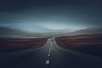 Lone highway, landscape HD wallpaper