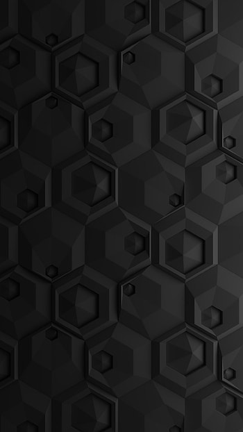 Black hexagon pattern, Material design concept, Abstract graphic art, Clean background HD phone wallpaper