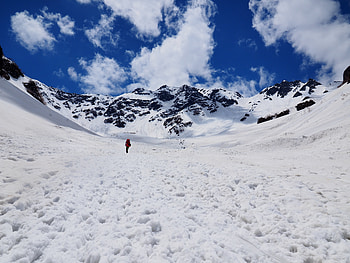 Nature, Mountains, Snow, Miscellanea, Miscellaneous, Human, Person, Loneliness HD wallpaper