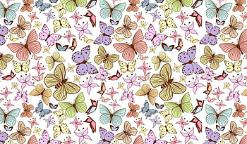 Texture, blue, white, paper, spring, purple, pink, butterfly, green, pattern HD wallpaper