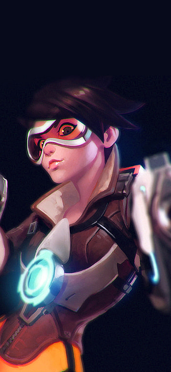 Ilya Kuvshinov, Overwatch Tracer, Hero game illustration HD phone wallpaper