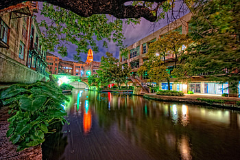 San Antonio at night, background , City lights, Night skyline HD wallpaper