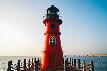 Nature, Sea, Pier, Lighthouse HD wallpaper