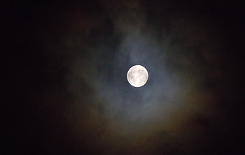 Full Moon, sky, cloudy, nature, moon HD wallpaper
