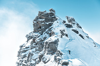 Nature, Mountain, Vertex, Top, Snow Covered, Snowbound, Slope, Climber, Mountaineer HD wallpaper