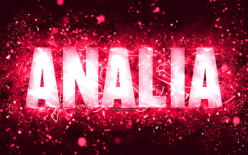 Happy Birtay Analia, , pink neon lights, Analia name, creative, Analia Happy Birtay, Analia Birtay, popular american female names, with Analia name, Analia HD wallpaper