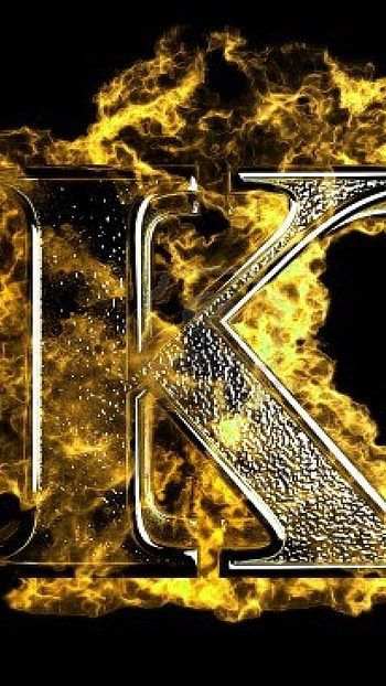 K Letter, Yellow Fire HD phone wallpaper