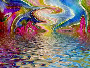 Graphic Flood, colors, gleamer, water, shine HD wallpaper