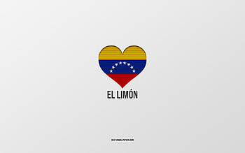 I Love El Limon, Colombian cities, Day of El Limon, gray background, El Limon, Colombia, Colombian flag heart, favorite cities, Love El Limon HD wallpaper