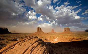 Sandstorm, Monument Valley, Utah, USA, Monmument Valley, Utah, Sandstorm HD wallpaper