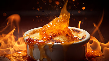 Decadent Crème Brûlée – Fiery Sweet Delight, food, crème brûlée HD wallpaper