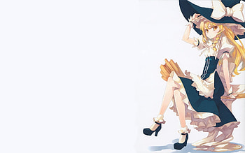 Anime, Chair, Girl, Shoes, Hat, Dress HD wallpaper