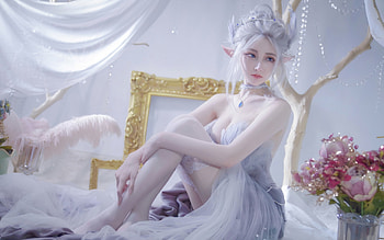Cosplay Ghost Blade, girl, elf, ghost blade, model, cosplay, woman HD wallpaper