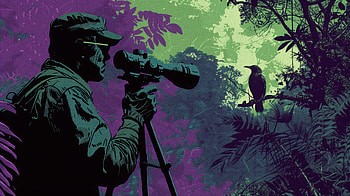 Jungle Birdwatcher, birdwatching HD wallpaper