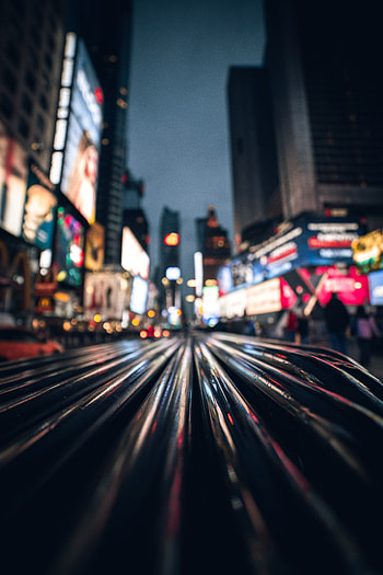 Cities, Building, Lights, Blur, Smooth, Night City, Street HD phone wallpaper