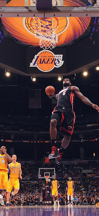 LeBron James, Miami Heat, NBA basketball dunks, LeBron James HD phone wallpaper