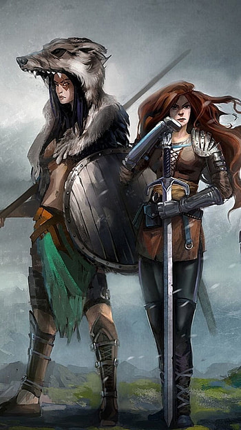 Warriors, Viking Girl Art HD phone wallpaper