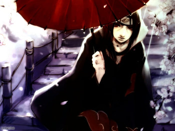 Uchiha Itachi, umbrella, headband, akatsuki, snow, cloak, naruto, itachi uchiha HD wallpaper