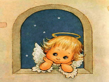 Cute angel at the window, ruth morehead, window, fantasy, cute, angel HD wallpaper