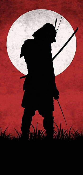 Ninja, Red, Night, Japan, Samurai, Black HD phone wallpaper