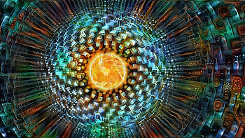 Sun Collapse, Abstract, shapes HD wallpaper