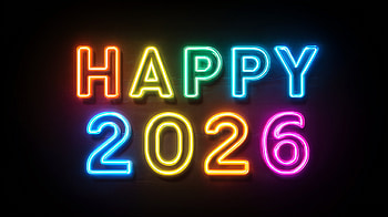Happy New Year 2026 — Neon Quad, Happy New Year, Happy New Year 2026, 2026, Neon Sign HD wallpaper