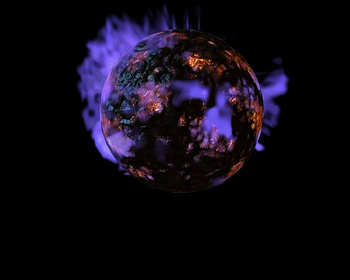 Blue Fire Hell Planet, blue, explosion, planet, fire HD wallpaper