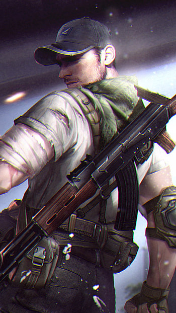 Adam with ak47, adam, fire, ak47 HD phone wallpaper