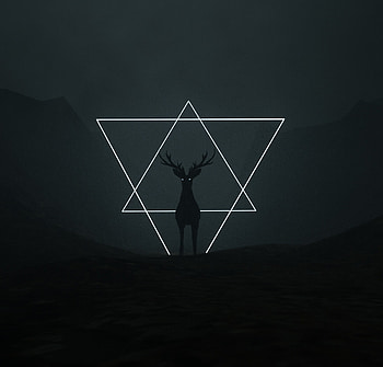 Art, Dark, Deer, Triangles HD wallpaper