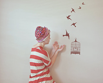 birdcage, stripes, bird, art, red, wall, paper HD wallpaper