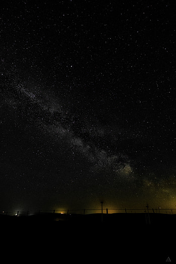 Night, Shining, Horizon, Dark, Starry Sky, Milky Way HD phone wallpaper