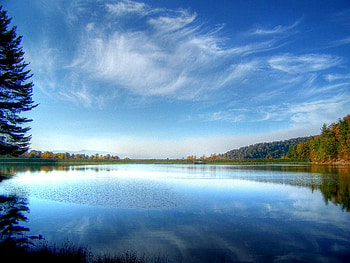 Lake Arrowhead Fall Reflections, falls, trees, sky, lake HD wallpaper