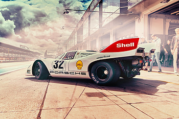 Porsche 917K graphy, porsche-917k, porsche, racing-cars, cars, behance HD wallpaper
