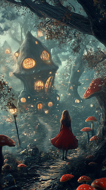 Enchanted Dreams: A Magical , magical, fantasy, forest, mushroom, fairy tale HD phone wallpaper