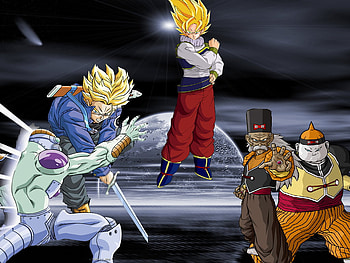 Dragon ball z android saga, goku, maki, 19, android, trunks, ssj HD wallpaper
