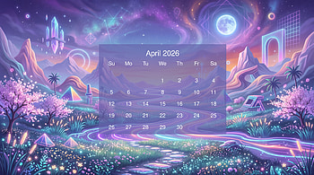 April 2026 Calendar — Celestial Spring, April 2026 Calendar HD wallpaper