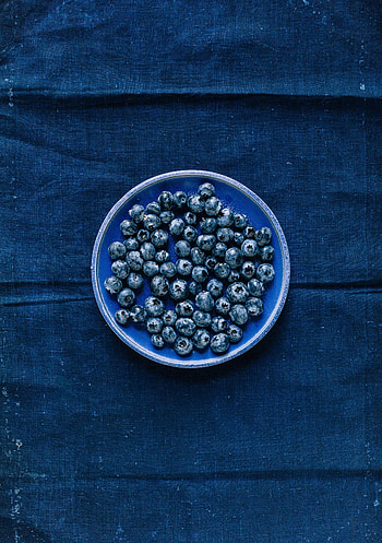 Food, Background, Bilberries, Plate, Denim HD phone wallpaper