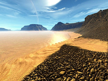 Untitled, sea, space, planet, coast HD wallpaper