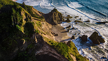 The Coast Of Lincoln City, Oregon, sea, rocks, usa, stones HD wallpaper