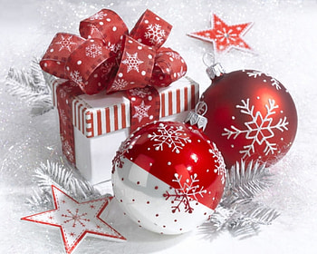 christmas decor, bell, christmas, red, decor, stars HD wallpaper