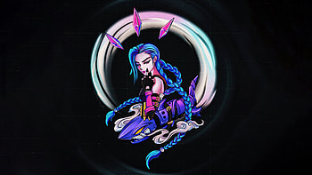 Jinx League of Legends, Dark minimal, resolution, High-definition HD wallpaper